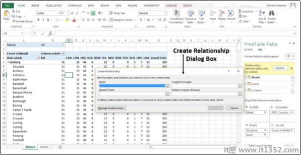 Create Relationship DialogBox