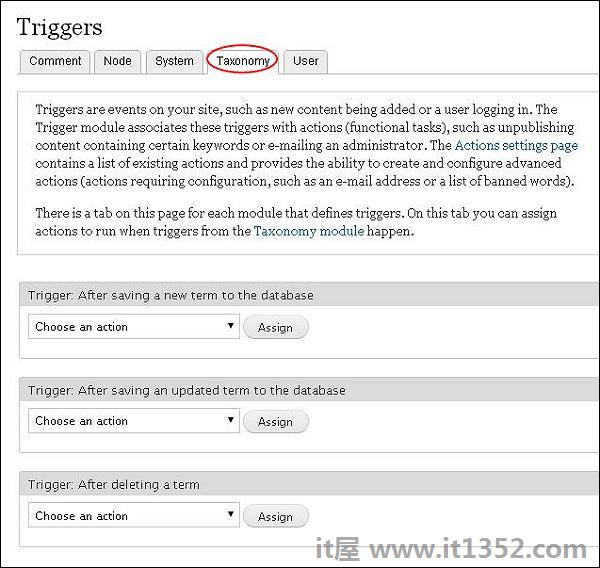 Drupal Triggers and Actions
