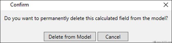 Deleting an Implicit Calculated Field Confirmation