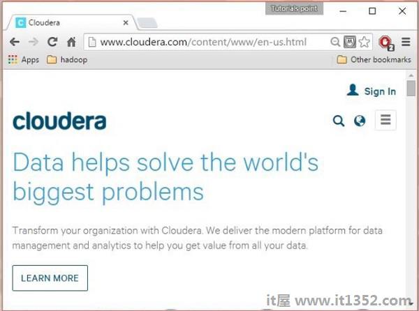 Cloudera网站的主页