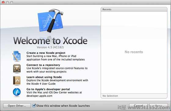 Xcode欢迎页面