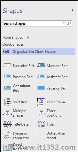 Belt Organization Chart Shapes